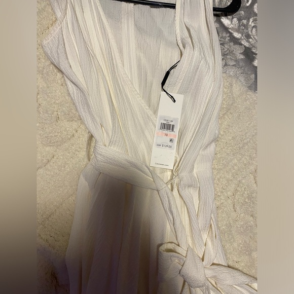 CALVIN KLEIN | women’s white beach ankle jumpsuit size 10 - Picture 4 of 8